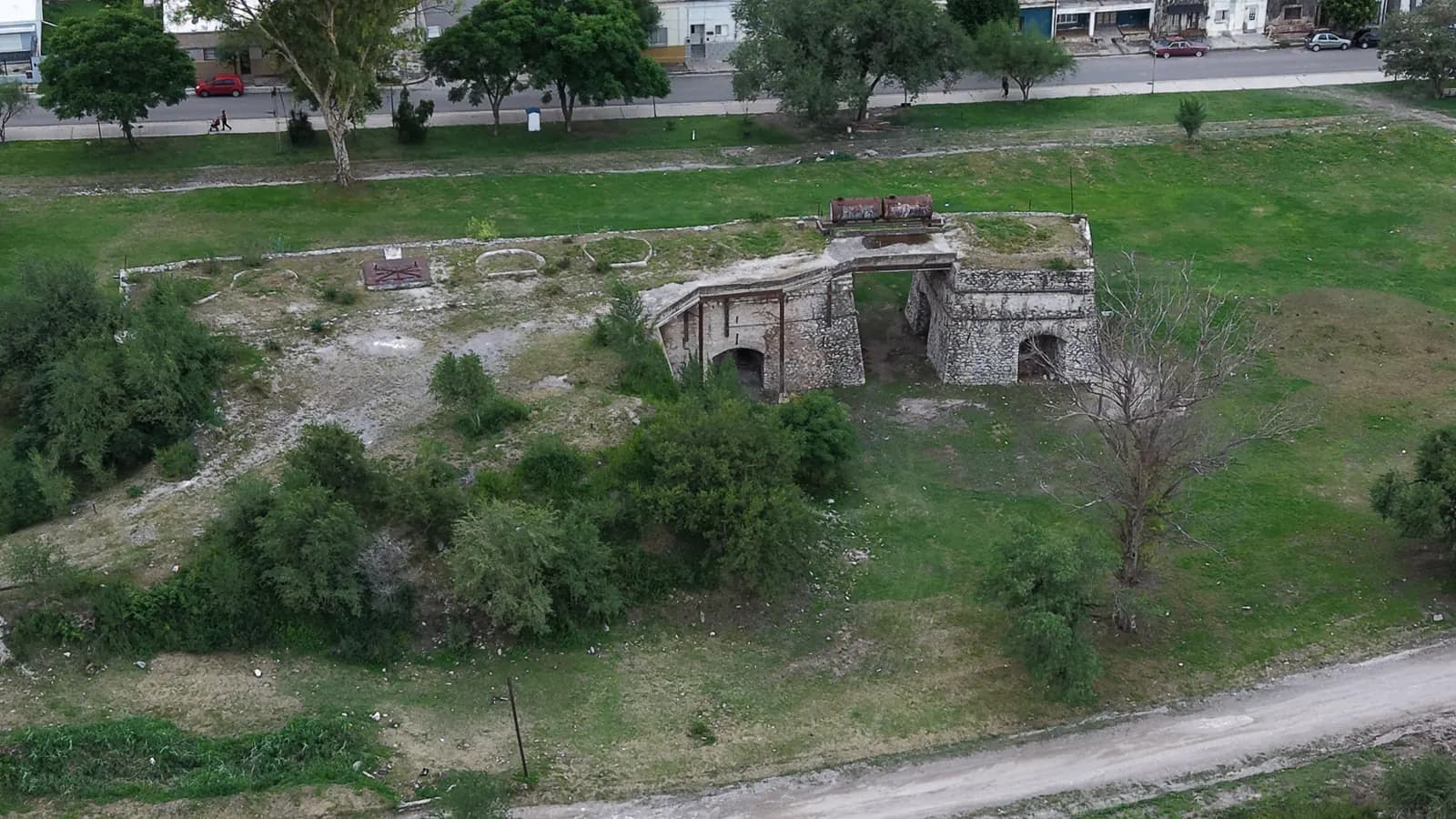 Horno histórico fotografiado desde drone
